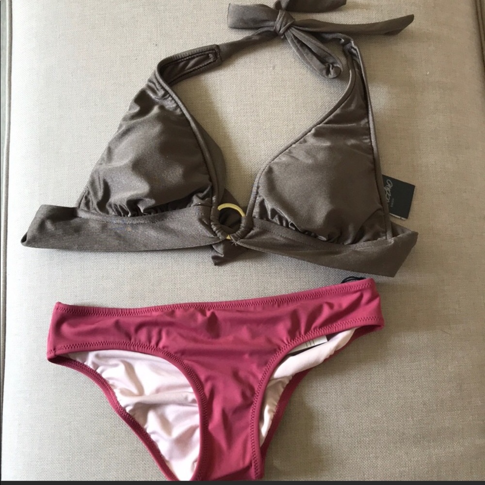 Massimo Sexy Taupe Halter Top Bikini M